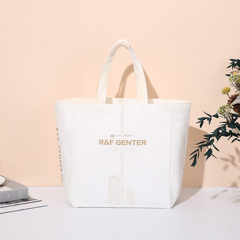 White Canvas Shoulder Tote
