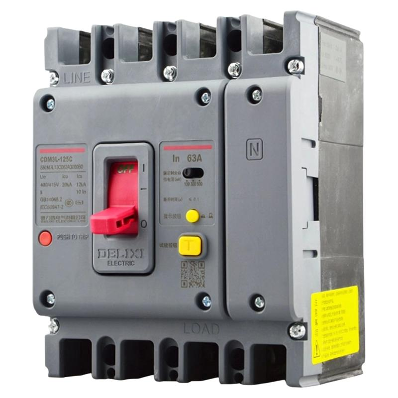 Molded-case residual current device for industrial feeders